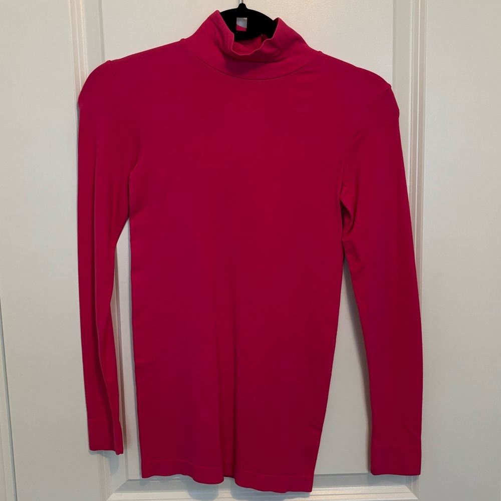 Tees by Tina Hot Pink Long Sleeve Turtleneck Top - Sz. OS